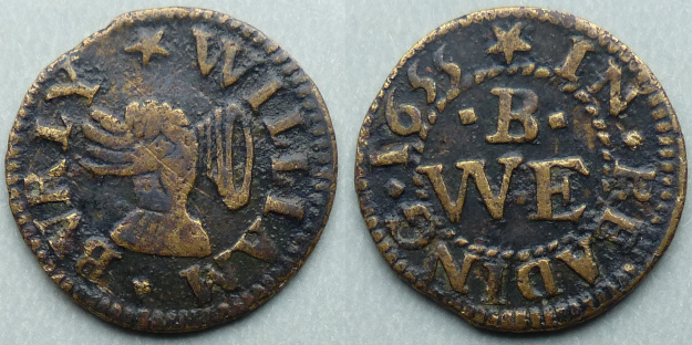 Reading, William Burly 1655 farthing